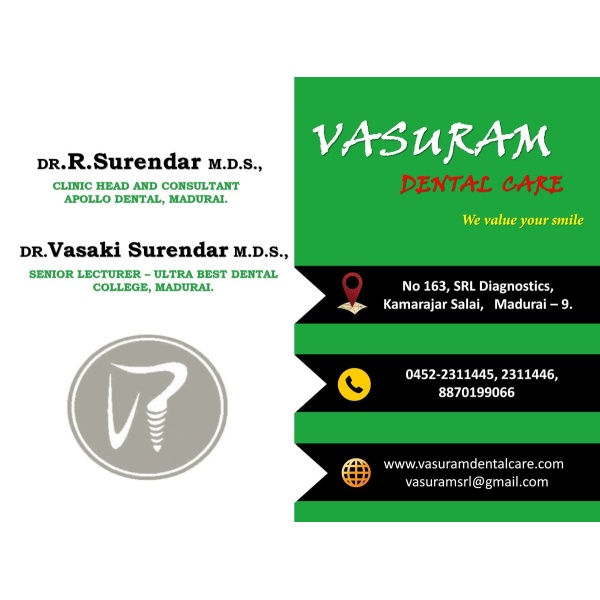 Clinictor - Vasuram Dental - SRL Diagnostics - Dr Surendar Ramamoorthi