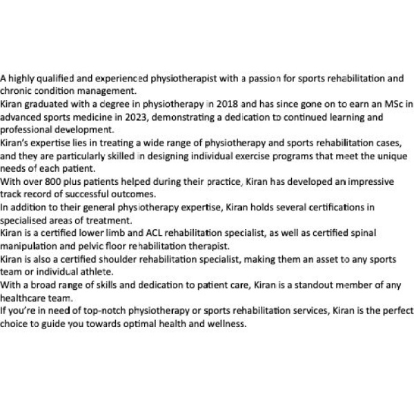 Clinictor - Ambulant Physiotherapy Limited - Mr Kiran Mardi
