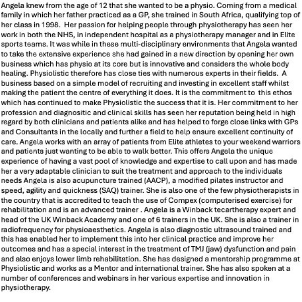 Clinictor - Physiolistic - Ms Angela Botha